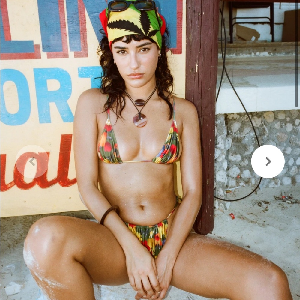 A splash of mango top & bottom set -Halter top and scrunch bottom